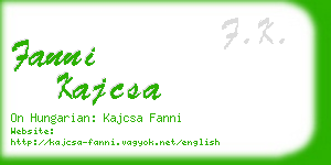 fanni kajcsa business card